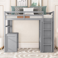 Gerrilyn Twin 3 Drawer Solid Wood Loft Bed with Built-in-Desk by Harriet Bee by Harriet Bee