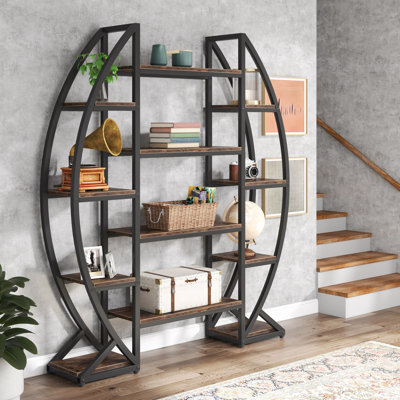 Penzane 69.68" H x 55.11" W Steel Etagere Bookcase by 17 Stories