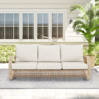 LeChee 78" Wide Outdoor Patio Sofa with Cushions by Bay Isle Home