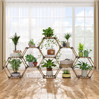 Kristina Free Form Multi-tiered Eucalyptus Plant Stand by Arlmont & Co.