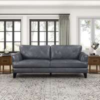 Nico 88" Genuine Top Grain Leather Square Arm Sofa