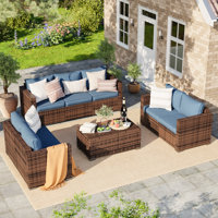 Azoriah Wicker 7 - Person Outdoor Seating Group with Storage by Latitude Run