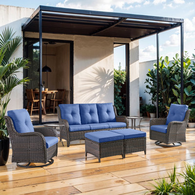 Bonia 7 Piece Rattan Sofa Seating Group with Cushions by Wildon Home
