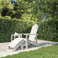 Benazir Polyethylene Adirondack Chair with Ottoman by Rosecliff Heights