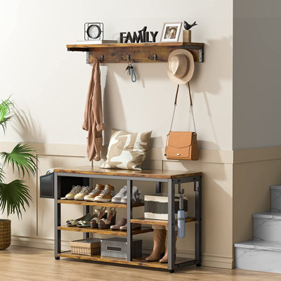 Moumen Hall Tree with Bench and Shoe Storage by 17 Stories