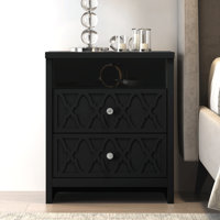 Chessani 26.8" 2 Drawer Nightstand with Storage by Willa Arlo Interiors