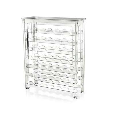 Jacia 42 Bottle Floor Wine Bottle Rack in Clear