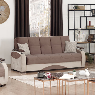 Newsom Upholstered 3-Seater Twin 3-in-1 Sleeper Sofa Bed with Storage by Orren Ellis