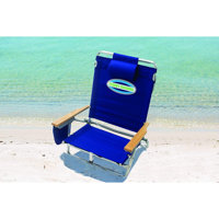 Portable And Versatile: The 5-Position Classic Lay Flat Folding Backpack Beach Chair - Navy Blue by ToccoLeggero