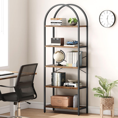 Biana 70.87" H x 23.62" W Aluminum Geometric Bookcase
