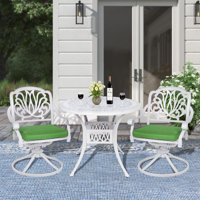 Round 2 - Person 35.4" Long Bistro Set with Cushions