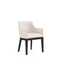Gansevoort Vegan Leather Upholstered Solid Wood Arm Chair by Manhattan Comfort