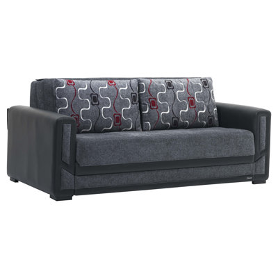 Ferree Collection Upholstered Convertible Sofabed with Storage by Hokku Designs