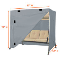 Heavy-Duty Waterproof Outdoor Patio Canopy Swing Seat Cover, Patio 3-Seat Porch Swing Cover by Arlmont & Co.
