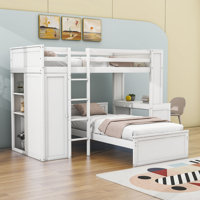 Ginessa Twin over Twin 2 Drawer L-Shaped Bunk Beds with Built-in-Desk by Harriet Bee by Harriet Bee