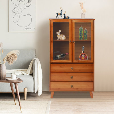 Aamanee Bamboo Accent Cabinet With 2 Acrylic Doors by Hokku Designs
