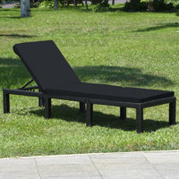 Hokku Designs 2pcs Patio Rattan Lounge Chair Chaise Recliner Adjust With Black & Turquoise Cover by Hokku Designs