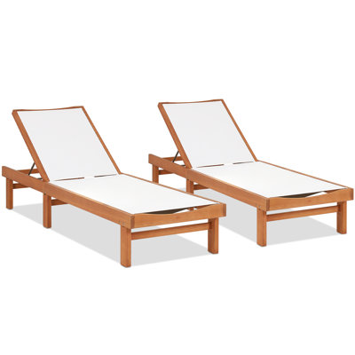 Amoban 79" Long Reclining Eucalyptus Single Chaise by Hokku Designs