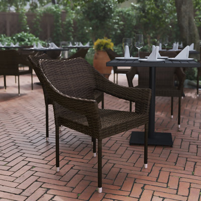 Leflore All Weather Commercial Grade PE Rattan Stacking Patio Chairs by Wildon Home