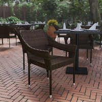 Antoinique All Weather Commercial Grade PE Rattan Stacking Patio Chairs by Lark Manor