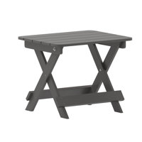 Alveston Commercial Grade All-Weather Portable Folding Adirondack Side Table by Highland Dunes