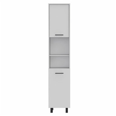 Armelia 2-Shelf Rectangle Pantry Cabinet | Space-Saving Kitchen Storage with Chrome Handles & Adjustable Legs by Hokku Designs