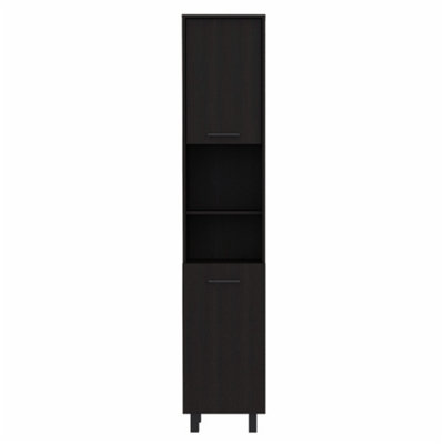 Armelia 2-Shelf Rectangle Pantry Cabinet | Space-Saving Kitchen Storage with Chrome Handles & Adjustable Legs by Hokku Designs