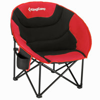 Kingcamp Foldable Saucer Camping Lounge Chair With Cupholder Storage by Kingcamp