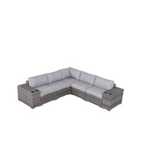 Arelys Wicker Fully Assembled 4 - Person Seating Group with Cushions by Joss & Main