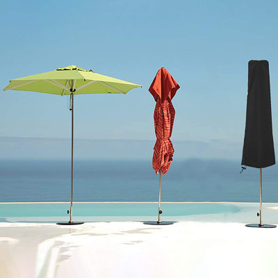 Outdoor Umbrella Cover, for 7ft to 9ft Umbrella, Waterproof 1000D PVC-Coated UV & Tear-Resistant Patio Umbrella Cover with Drawstrings, Beach & Patio by Hokku Designs