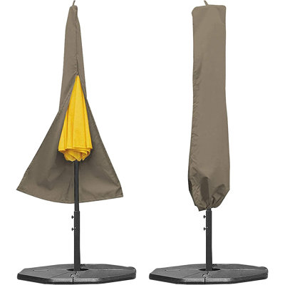 Outdoor Umbrella Cover, for 7ft to 9ft Umbrella, Waterproof 1000D PVC-Coated UV & Tear-Resistant Patio Umbrella Cover with Drawstrings, Beach & Patio by Hokku Designs