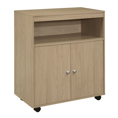 Arlinde 27" Microwave Kitchen Cart, 2-Door Accent Storage Cabinet by Hokku Designs