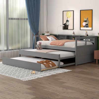 Shamavi Extra-long Twin Solid Wood Daybed with Trundle by Wildon Home