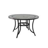 Ashim 48 inch W Aluminum Ceramic Tile Top Round Dining Table with Umbrella Hole by Wildon Home