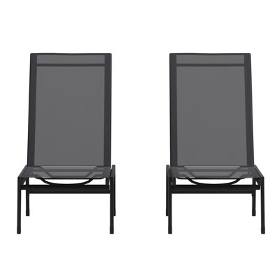 Aubreeana All-Weather PVC-coated Polyester Adjustable Chaise Lounge Chairs