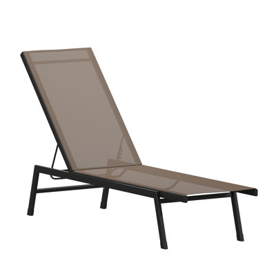 Aubrette All-Weather PVC-coated polyester Adjustable Reclining Chaise Lounge Chair by Hokku Designs