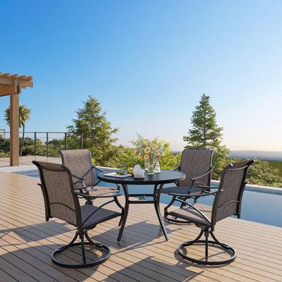 Blaza Round 4 - Person 41.73" Long Dining Set by Wildon Home