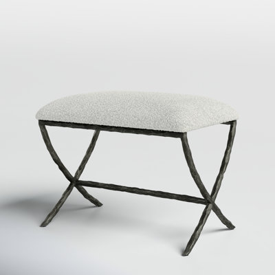 Carver Gray Fabric Small Bench by Birch Lane