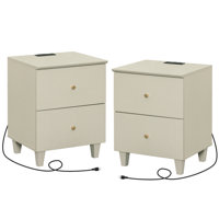 Cabriano 2 - Drawer Nightstand in White by Latitude Run