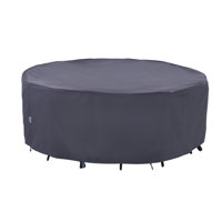 Premium Waterproof Outdoor Patio Round Table Cover: Latest Rip-Stop Fabric, 3-Year Warranty by F&J Outdoors