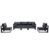Shearson 66" Wide Outdoor Wicker Patio Sectional with Cushions by Hokku Designs