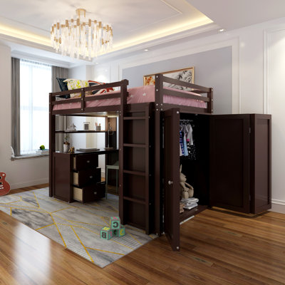 Granvel Full 3 Drawer Loft Bed with Built-in-Desk by Harriet Bee by Harriet Bee