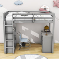 Goitzen 4 Drawer Loft Bed with Built-in-Desk by Harriet Bee by Harriet Bee