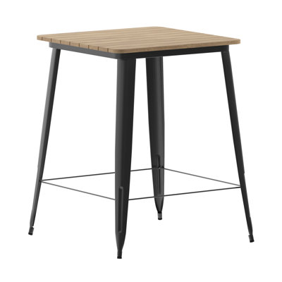 Gwennette 31.5" Square Commercial Poly Bar Top Restaurant Table with Steel Frame by Williston Forge