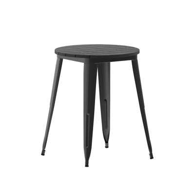 Graciana Round Commercial Indoor/Outdoor Poly Resin Restaurant Table with Steel Frame by Williston Forge