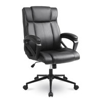 Bezalel High Back Faux Leather Executive Desk Chair Home Office Chair With Padded Arm by Ebern Designs