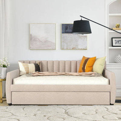Rachiel Sophisticated Velvet Upholstered Daybed with Trundle by Latitude Run