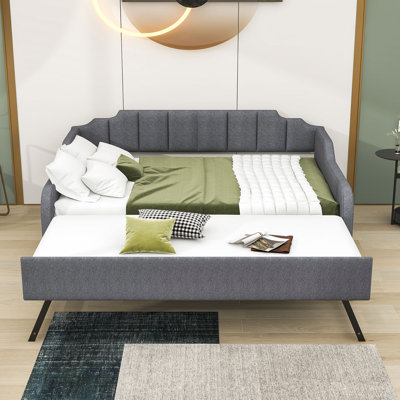 Basilina Full Size Upholstered Daybed with Trundle by Hokku Designs