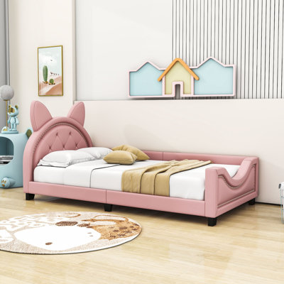 Aguinaldo Twin Size Upholstered Daybed with Headboard by Zoomie Kids