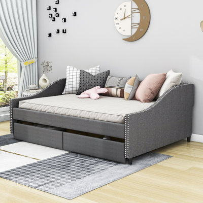 Thorndale Full Size 2 Drawers Upholstered Daybed by Wildon Home